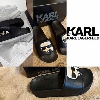 karl lagerfeld original damske letne slapky na platforme