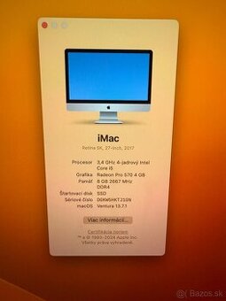 iMac 27" 5K / i5 / 4GB grafika / 256 SSD / 2017
