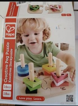 Drevená skladačka puzzle, cvičenie jemnej motoriky