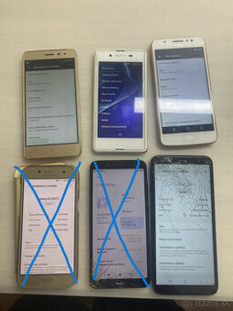 Android smartfóny na opravu alebo diely