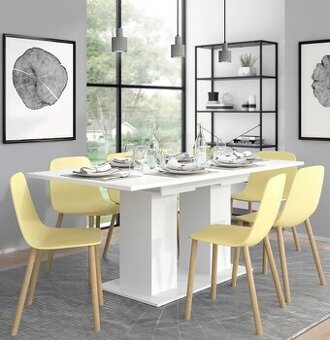 Jedálenský rozkladací stôl biely