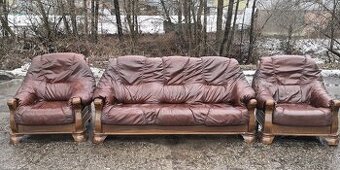 Kožená sedací souprava 3+1+1