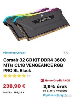 Corsair DDR4 32gb 16x2