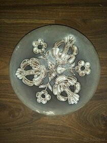 Krásny starožitný tanier s kvetmi - 1