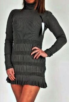 Pletené rolákové minišaty/tunika, v. S/M