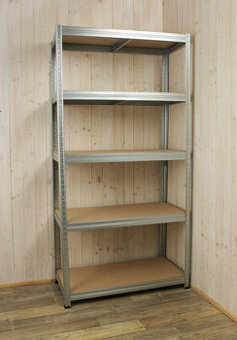 Pozinkované regále 180x90x40 cm, nosnosť 875kg, 5 políc