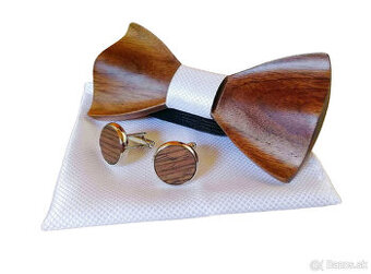 Svadobný drevený motýlik - dizajn č. 2