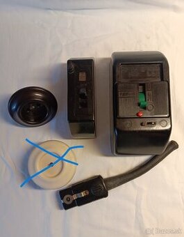 Bakelit retro elektro-zásuvka, konektor, jističe,.