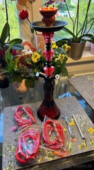 Vodná fajka HOOKAH 53cm/3 červená