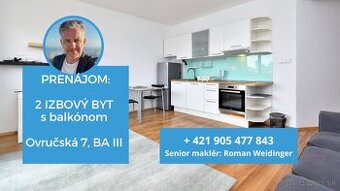 PRENÁJOM: 2 izbový byt, Ovručská ul. 7, Nové Mesto, Bratisla