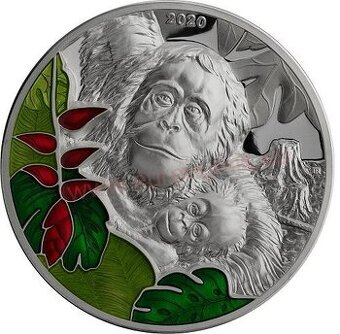 Predám Striebornú mincu 4 OZ – Príbehy Zeme – Orangutan