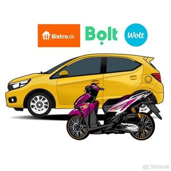 Prenájom áut a motoriek pre BOLT , WOLT, BISTRO, TAXI,