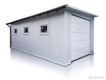 Zateplená garáž zo sendvičového panelu 4x7m.