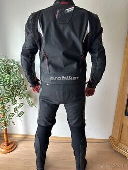 Kožený motorkársky komplet ProBiker – nohavice a bunda, veľk