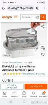 Elektrický parný sterilizátor Advanced Tommee Tippee