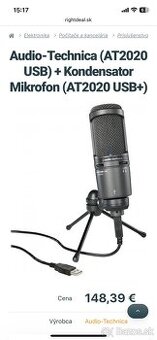 Mikrofón Audiotechnica AT2020 USB