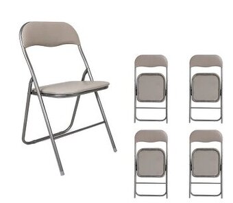 Funkčná a pohodlná skladacia stolička 4ks