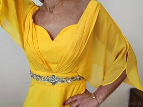 Dámske spoločenské šaty žlté75