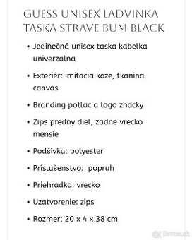 GUESS unisex ladvinka taška