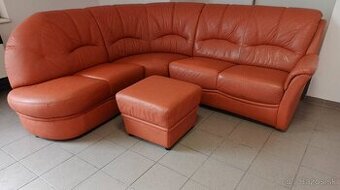 Kožená rohová sedacia súprava - ako NOVÁ, TOP STAV