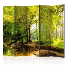 5-dielny obojstranny paraván Forest Clearing