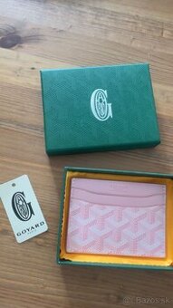 Pink goyard card holder