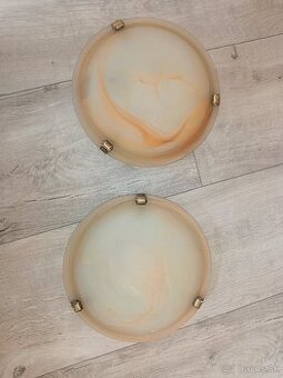 2x stropné svietidlo – sklenené, mramorový efekt