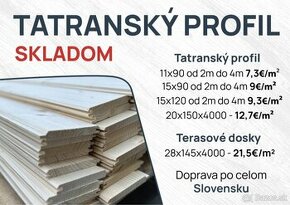 ✅ Tatranský profil ✅ skladom ✅