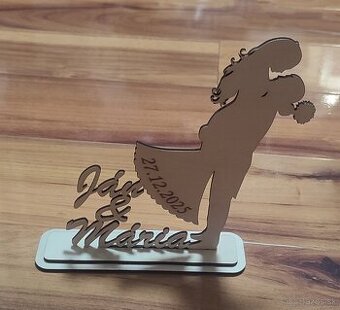 Drevený svadobný výrez personalizovaný