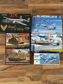 Plastikové modely technika a lietadla 1/48, 1/72
