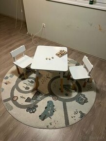Detsky škandinávsky stolík + koberec - 1