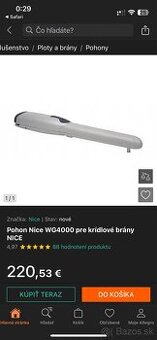 Pohon pre krídlovú bránu Nice Wingo 4000
