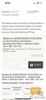 jedálenské stoličky