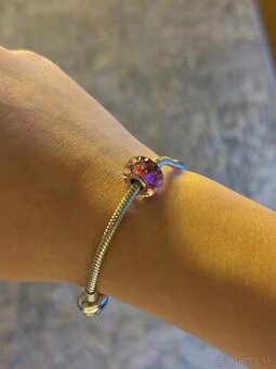 Originálny sklenený prívesok Pandora – ružový (Murano)