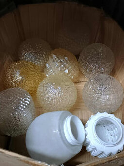 Retro skla na patku, mléčná hranatá skla na svítidla