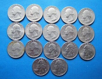 americké mince 25, 10 a 5 cents - sady a kusovky