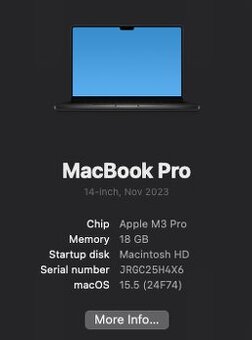 Macbook Pro 14" M3 Pro 18GB/512GB