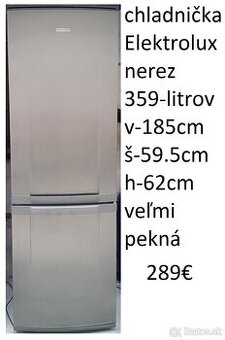 predám chladničku s mrazničkou-nerez aj bielu