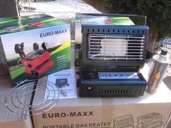 Kempingový ohrievač a varič 2-vjednom na kartuše+1 kus