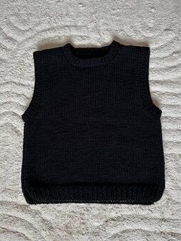 Objemná pletená vesta ručnej výroby (unisex) oversize