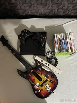 Xbox 360 + 2 ovládače + Kinect + hracia gitara