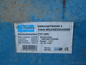 Sústruh pre drevo TYP 1000