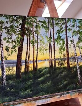 Olejomaľba na plátne – Obraz príroda / Jazero (50x70 cm)