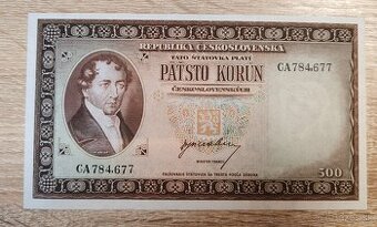 500 Kčs, 1945, seria CA, Specimen, Československo