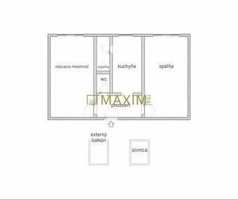 Investičný 2-izbový byt, 53,63 m2, Špačinská cesta, Trnava