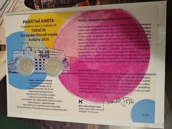 Pamätná list k 2 euro mesto kultúry Trenčín