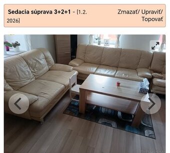 Kožená sedacia súprava