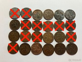 Československo 1918 - 1960 ČSR mince v obyčajnom stave