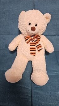 Veľký plyšový medveď, biely, 80cm - TOP STAV