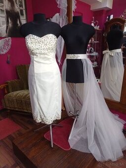 Nádherné šaty biele spoločenské svadobné